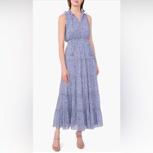 NWT Halogen Elegant Blue Floral Maxi Dress - Size Small